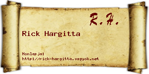 Rick Hargitta névjegykártya